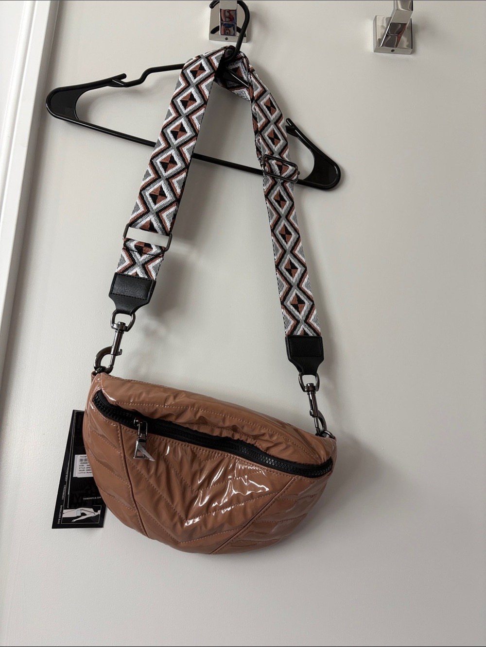 THINK ROYLN Quilted Patent Crossbody Bag